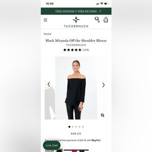 Tuckernuck women’s off shoulder shirt XXL